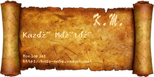 Kazó Máté névjegykártya